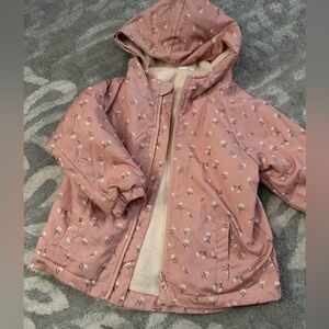 Toddler girl Tiny Tribe pink soft Jacket with Hood